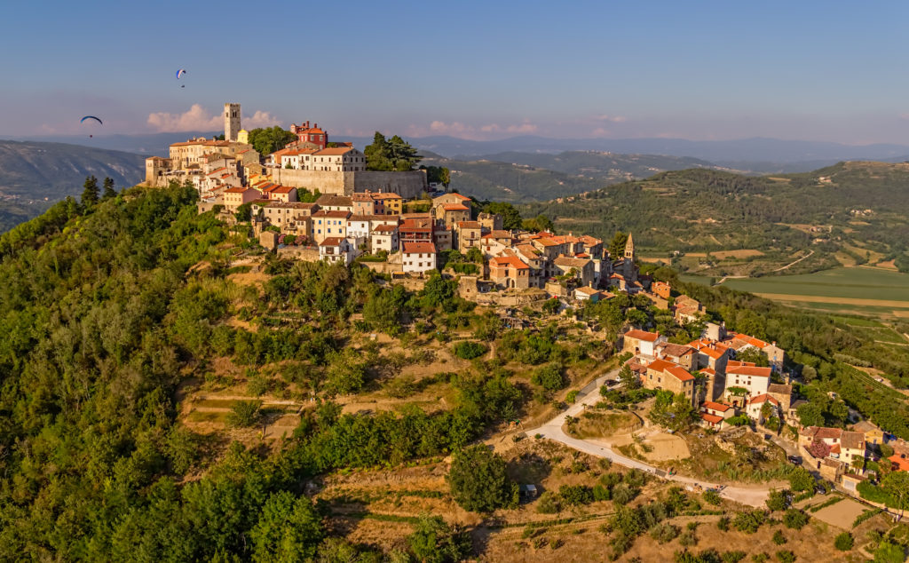 The hilltop town of Motovun in Istria, Croatia