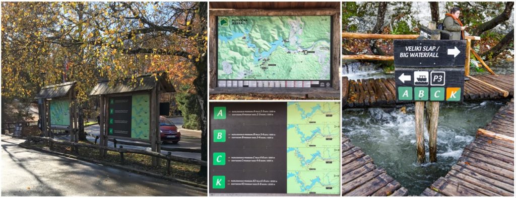 Maps at Entrance 1 of Plitvice Lakes National Park, Croatia