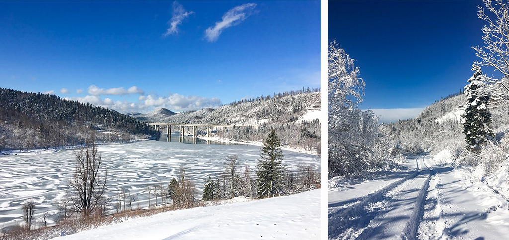 Winter in Fuzine - Lake Bajer. Fuzine Gorski Kotar