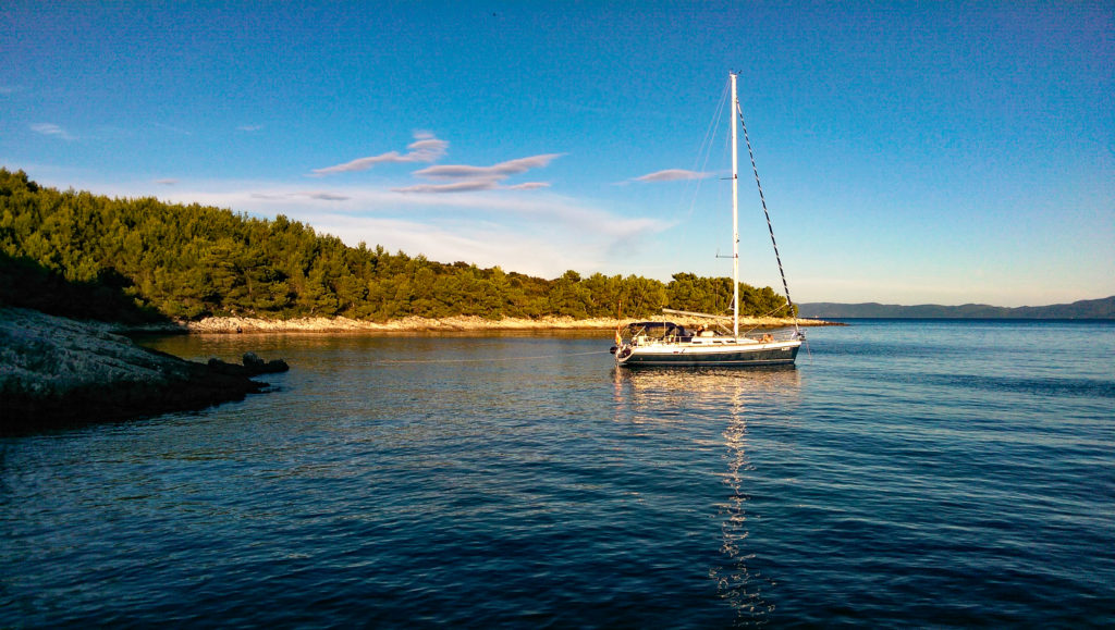 A sailboat on the Adriatic Sea, Croatia