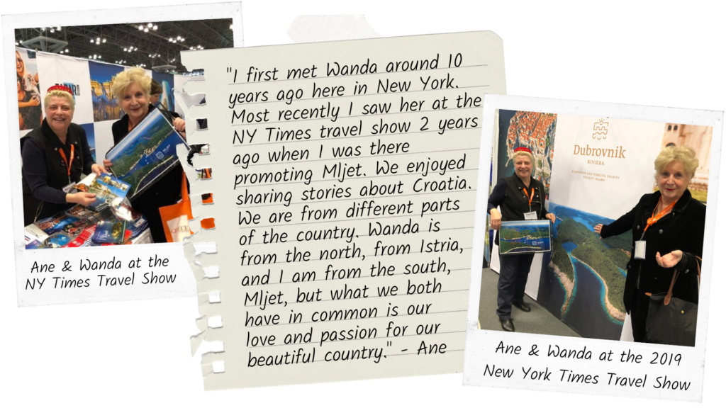 Two polaroids of Ane Strazicic and Wanda S. Radetti promoting travel to Croatia at the New York Times Travel Show 2019