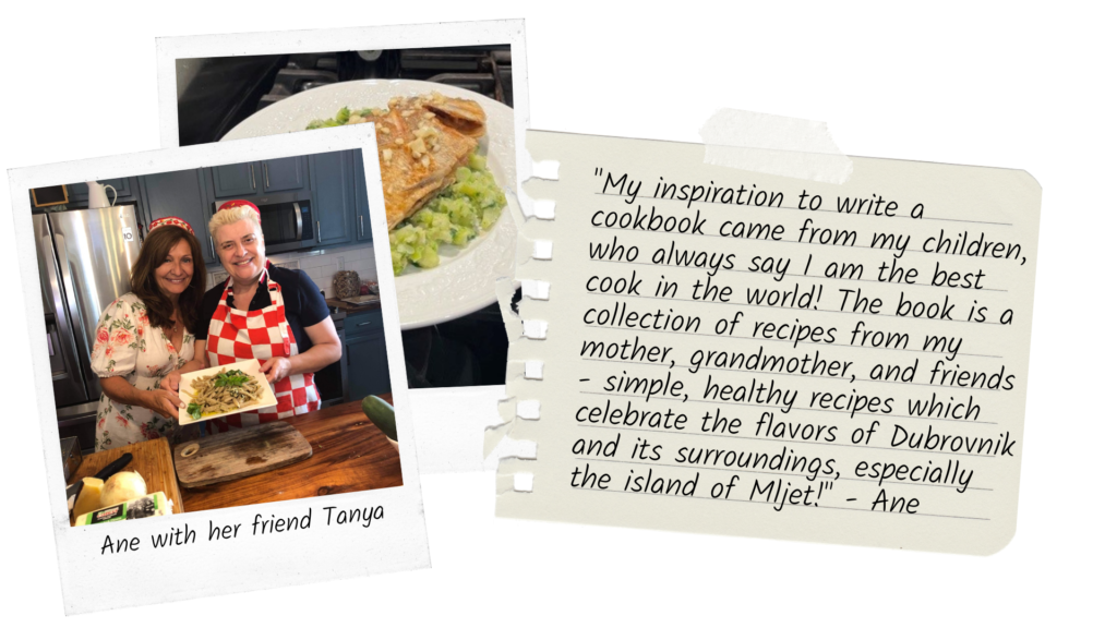 Ane Strazicic, a local of the island of Mljet, Croatia, cooking authentic Croatian cuisine for her cookbook