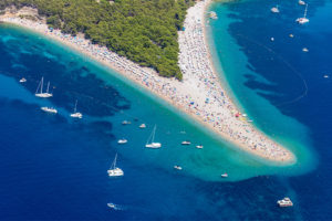 Zlatni Rat Beach on the island of Brač in Croatia; image courtesy of the Brač Tourist Board