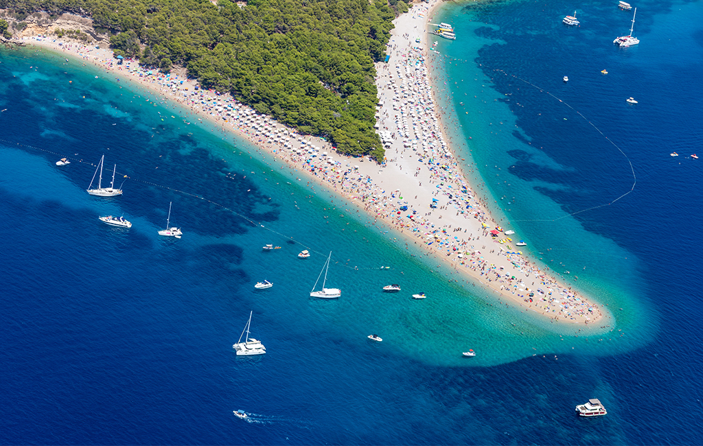 Zlatni Rat Beach on the island of Brač in Croatia; image courtesy of the Brač Tourist Board
