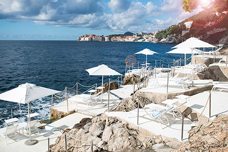 The beach at the Villa Dubrovnik in Croatia